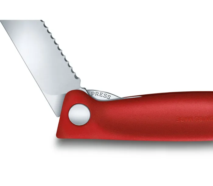 Ніж кухонний Victorinox Swiss Classic Foldable Paring 6.7831.FB, серейтор, червоний
