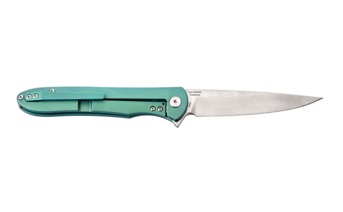 Ніж складаний Artisan Shark Damascus Titanium Green