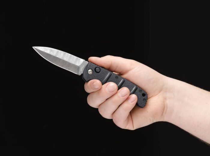 Ніж складаний Boker Plus AKS-74 Auto Damascus Spearpoint (01KALS75DAM)