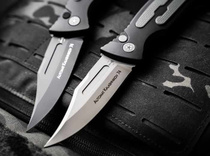 Ніж складаний Boker Plus Kalashnikov 74 Auto Black 01KALS136