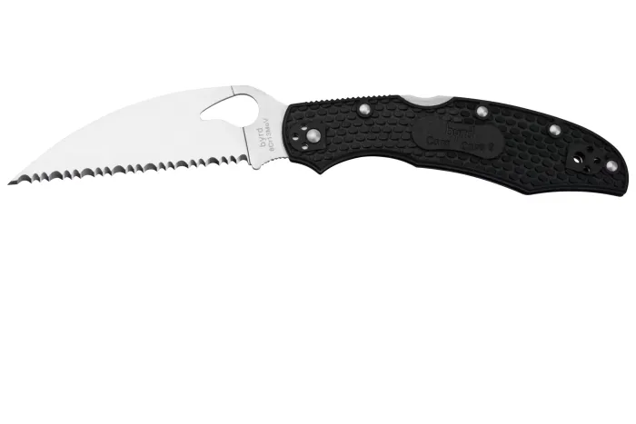 Ніж складаний Spyderco Byrd Cara Cara 2 Wharncliffe Serrated Black (BY03SBKWC2)