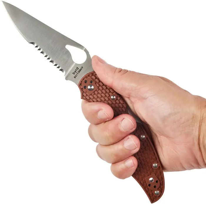Ніж складаний Spyderco Byrd Cara Cara2 Half Serrated Brown (BY03PSBN2)
