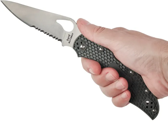 Ніж складаний Spyderco Byrd Cara Cara2 Half Serrated Gray (BY03PSGY2)