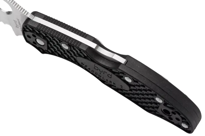 Ніж складаний Spyderco Byrd Meadowlark 2 Wharncliffe Serrated Black (BY04SBKWC2)