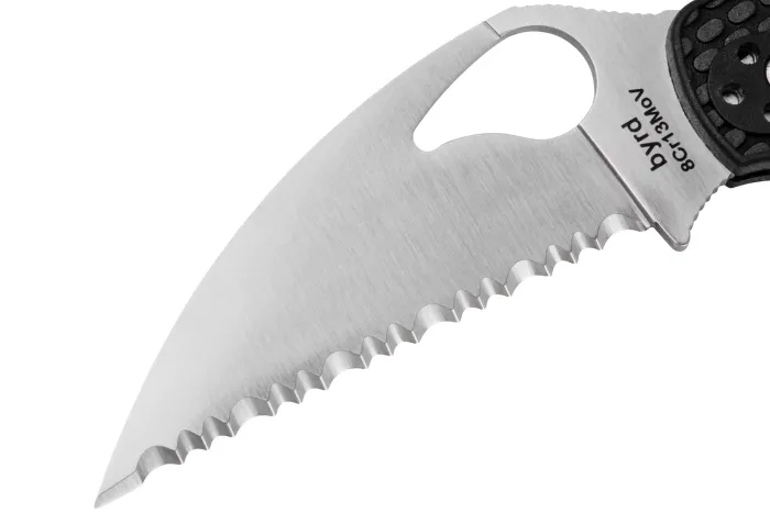 Ніж складаний Spyderco Byrd Meadowlark 2 Wharncliffe Serrated Black (BY04SBKWC2)