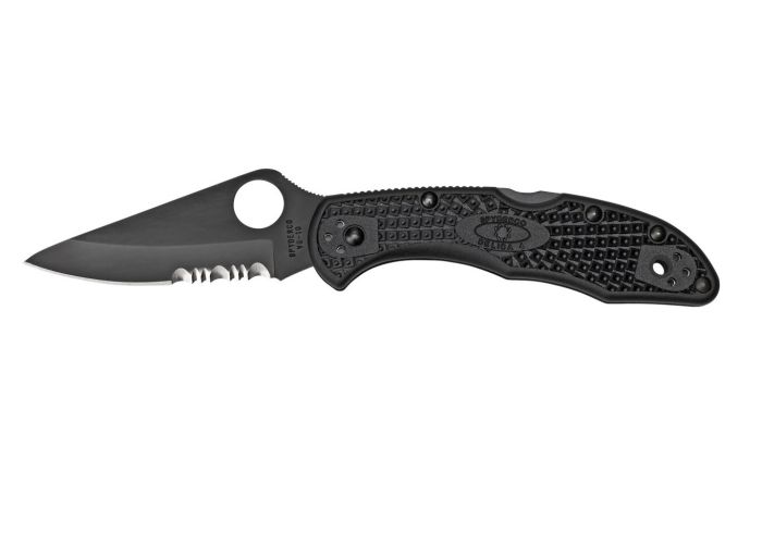 Ніж складаний Spyderco Delica 4 Black Blade Partly Serrated C11PSBBK