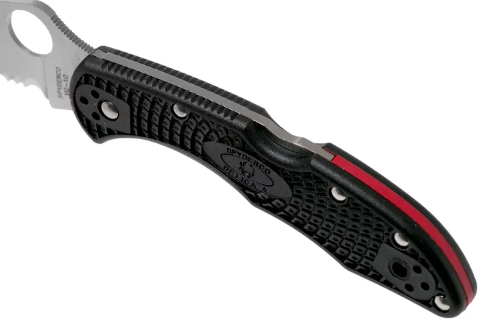 Ніж складаний Spyderco Delica 4 Lightweight Thin Blue Line Partly Serrated C11FPSBKBL