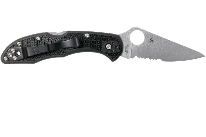 Ніж складаний Spyderco Delica 4 Lightweight Thin Blue Line Partly Serrated C11FPSBKBL