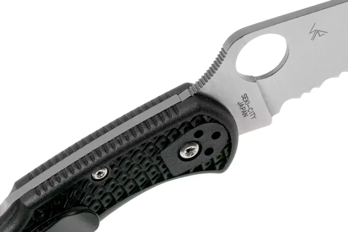 Ніж складаний Spyderco Delica 4 Lightweight Thin Blue Line Partly Serrated C11FPSBKBL
