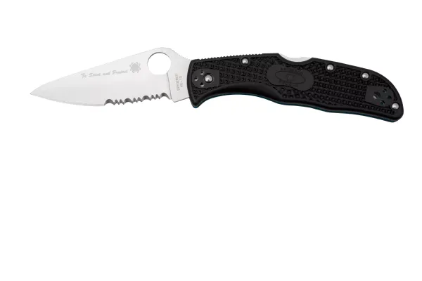 Ніж складаний Spyderco Endela Thin Blue Line напівсерейтор C243FPSBKBL