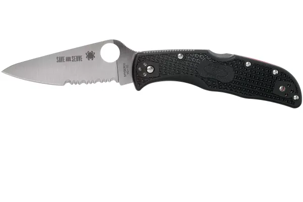 Ніж складаний Spyderco Endela Thin Red Line напівсерейтор C243FPSBKRD