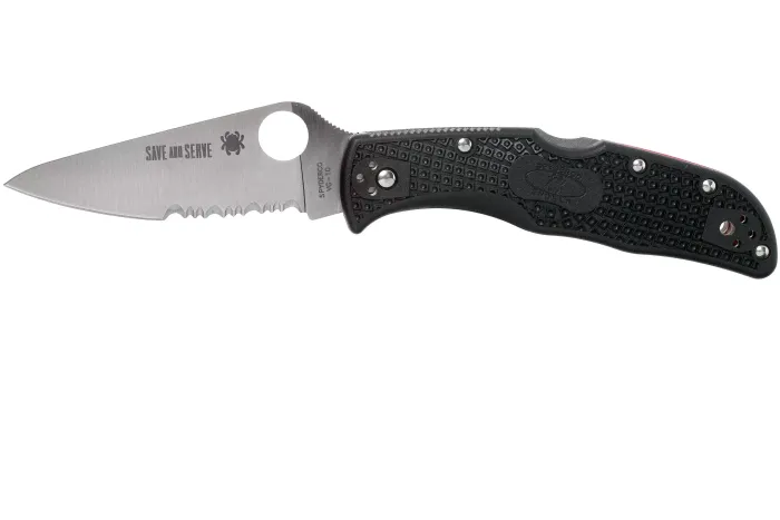 Ніж складаний Spyderco Endela Thin Red Line напівсерейтор C243FPSBKRD