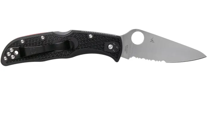 Ніж складаний Spyderco Endela Thin Red Line напівсерейтор C243FPSBKRD