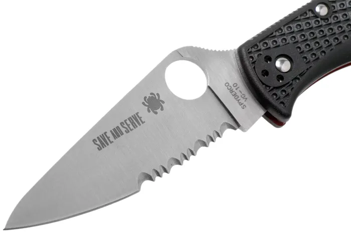 Ніж складаний Spyderco Endela Thin Red Line напівсерейтор C243FPSBKRD