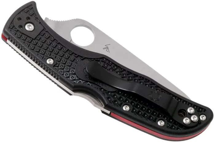 Ніж складаний Spyderco Endela Thin Red Line напівсерейтор C243FPSBKRD