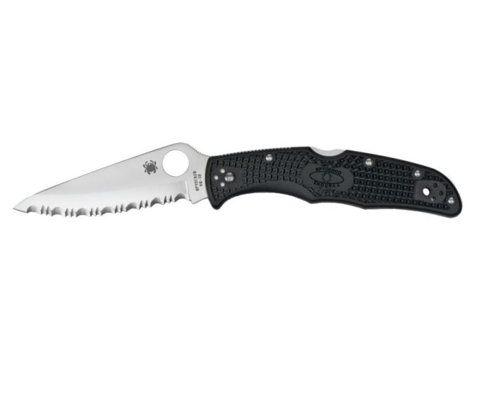 Ніж складаний Spyderco Endura 4 Flat Ground Black Serrated C10SBK
