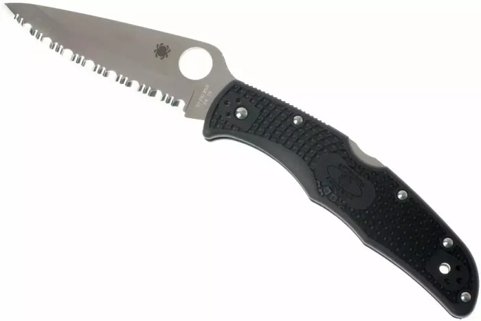 Ніж складаний Spyderco Endura 4 Flat Ground Black Serrated C10SBK