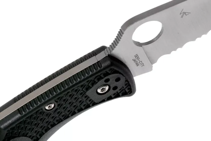 Ніж складаний Spyderco Endura 4 Thin Blue Line Partly Serrated C10FPSBKBL