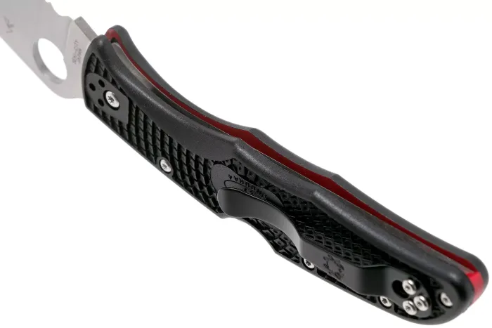 Ніж складаний Spyderco Endura 4 Thin Red Line Partly Serrated C10FPSBKRD