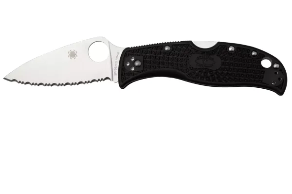 Ніж складаний Spyderco Leafjumper Lightweight Serrated VG-10 Black FRN C262SBK