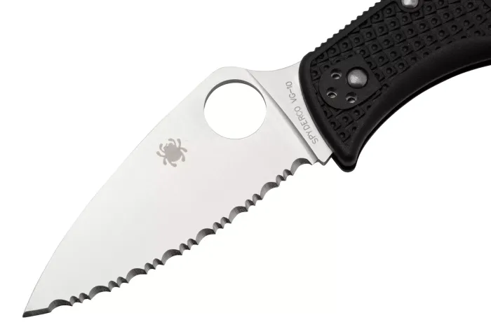 Ніж складаний Spyderco Leafjumper Lightweight Serrated VG-10 Black FRN C262SBK