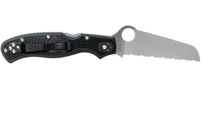 Ніж складаний Spyderco Rescue 3 Thin Blue Line Serrated C14FSBKBL3