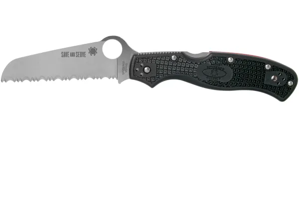 Ніж складаний Spyderco Rescue 3 Thin Red Line Serrated