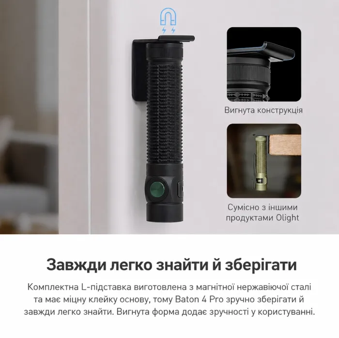 Ліхтар Olight Baton 4 Pro Matte Black CW 1600 lm USB-C IPX8