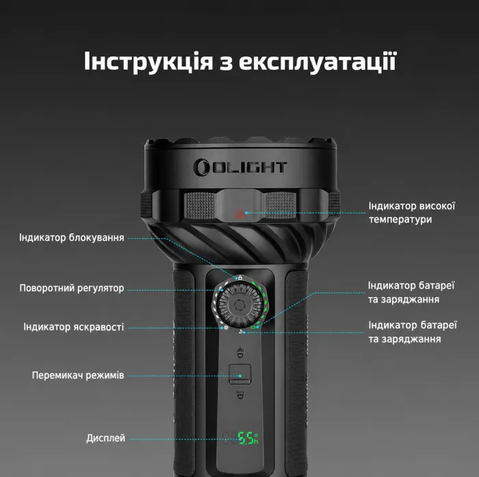Пошуковий ліхтар Olight Marauder 3 25000 lm, 1050 м, Power Bank 31900 mAh (Matte Black)