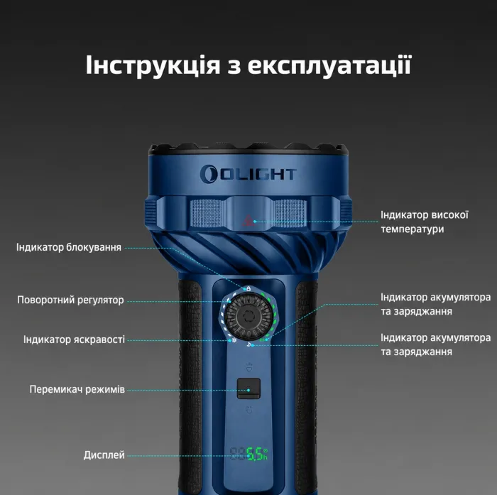 Пошуковий ліхтар Olight Marauder 3 25000 lm, 1050 м, Power Bank 31900 mAh (Midnight Blue)