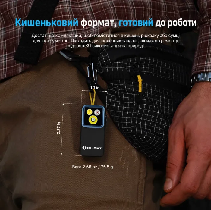 Ліхтар Olight Oclip 2 Pro EDC з кліпсою 530 лм червоне та точкове світло (Black)