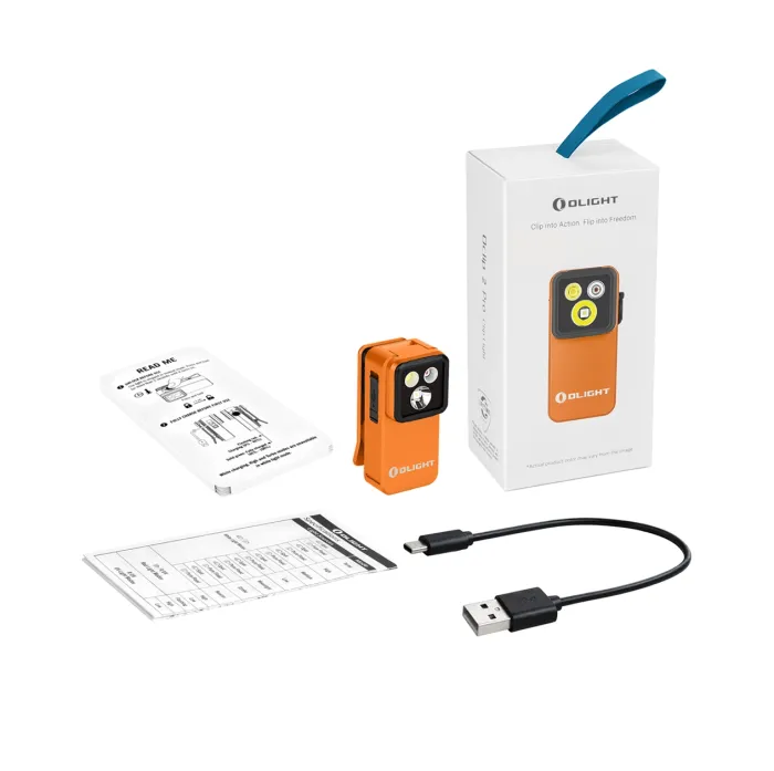 Ліхтар Olight Oclip 2 Pro EDC з кліпсою 530 лм червоне та точкове світло (Orange)