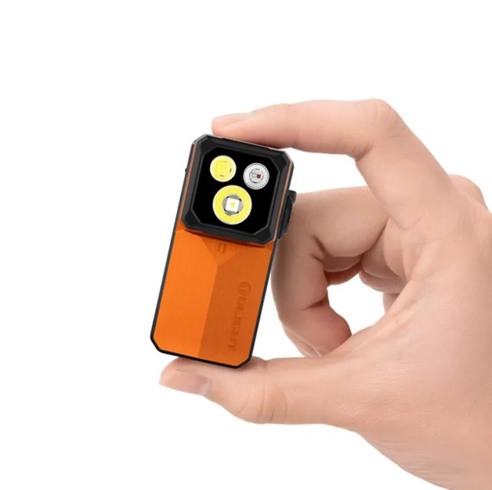Ліхтар Olight Oclip 2 Ultra EDC з кліпсою 580 лм червоне точкове та ультрафіолетове світло (Amber Orange)