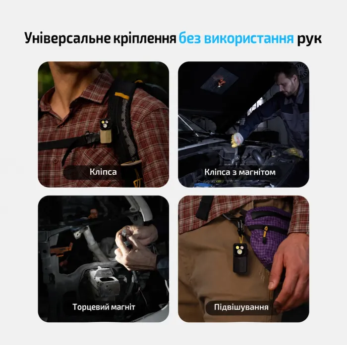 Ліхтар Olight Oclip 2 Ultra EDC з кліпсою 580 лм червоне точкове та ультрафіолетове світло (Amber Orange)