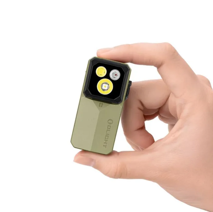 Ліхтар Olight Oclip 2 Ultra EDC з кліпсою 580 лм червоне точкове та ультрафіолетове світло (Olive Green)