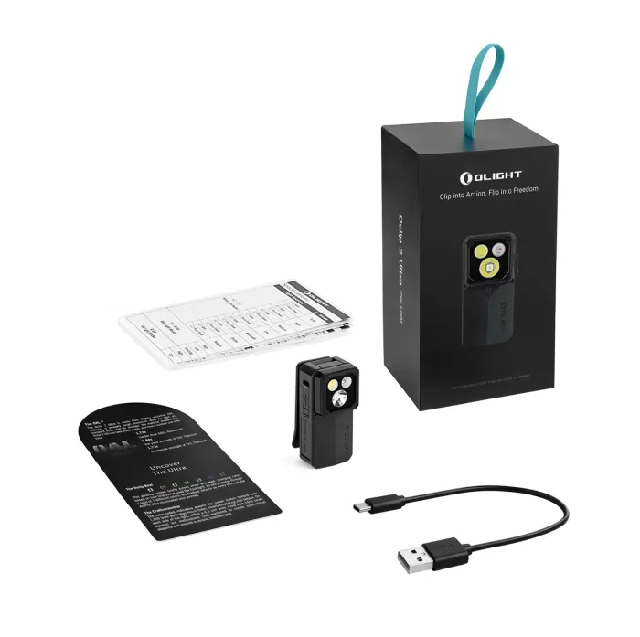 Ліхтар Olight Oclip 2 Ultra EDC з кліпсою 580 лм червоне точкове та ультрафіолетове світло (Onyx Black)