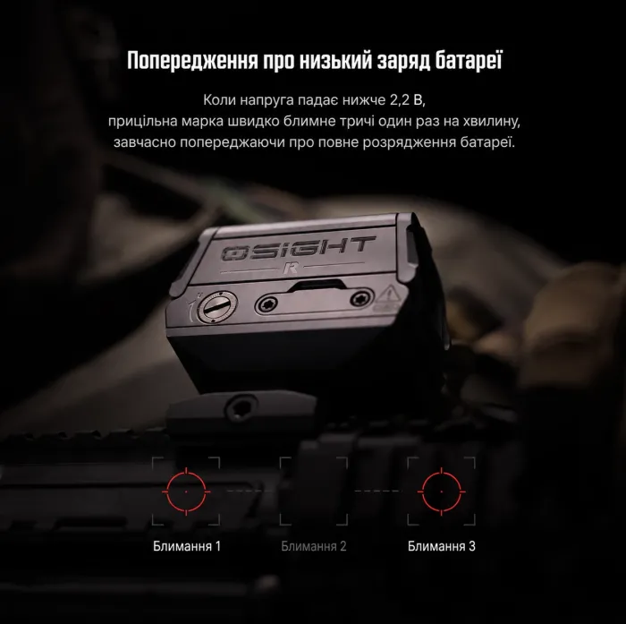Приціл коліматорний Olight Osight R Micro T1/T2 Footprint Red Dot Sight Multi-Reticle System
