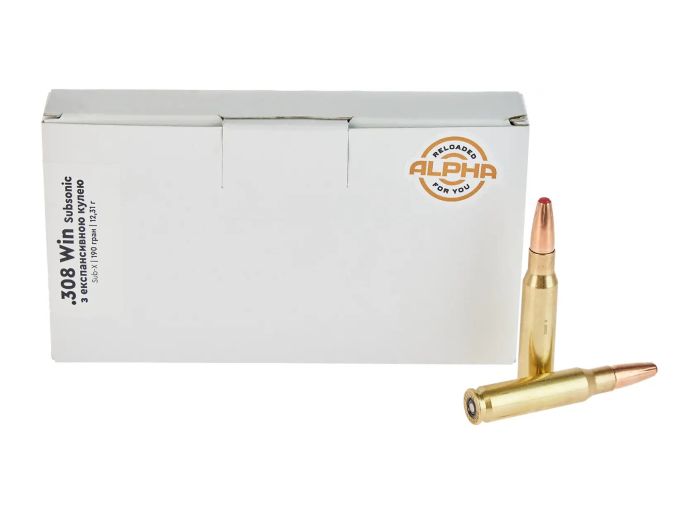 Патрон мисливський STS з експансивною кулею кал .308 Win Subsonic Hornady Sub-X маса 190 гр (12.31 г)
