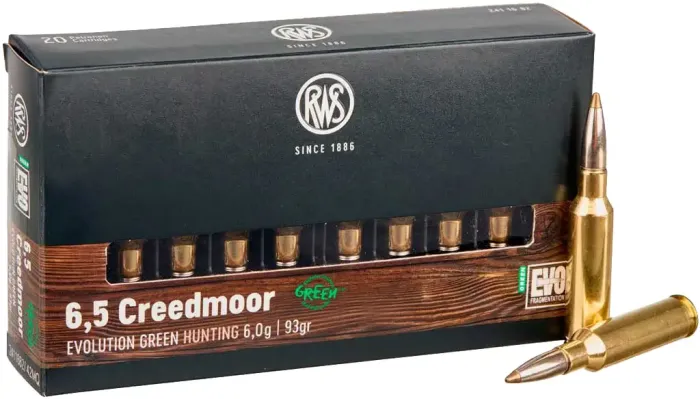 Патрон RWS кал. 6,5 Creedmoor куля EVO Green маса 6 г/92 гран