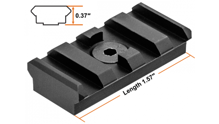 Планка Leapers UTG PRO M-LOK 4-Slot Picatinny Black MTURS09S