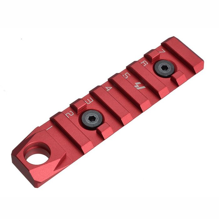 Планка Picatinny Strike Industries Link KeyMod & M-Lok Rail 7 слотів + ​​QD Red SI-LINK-RS-7-QD-RED