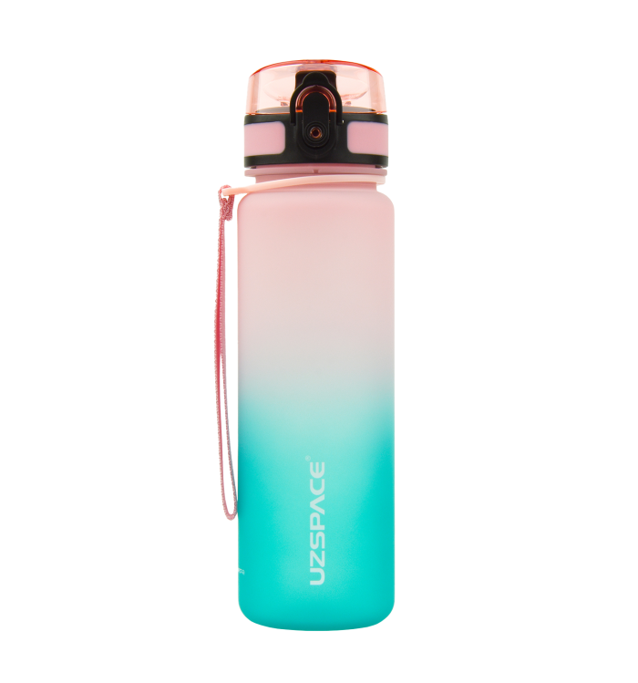 Пляшка для води Uzspace Colorful Frosted-Tritan 500 мл 3026 (колір - рожево-зелений)