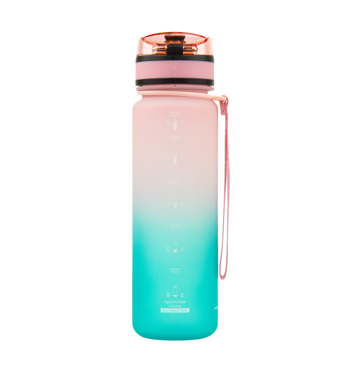 Пляшка для води Uzspace Colorful Frosted-Tritan 500 мл 3026 (колір - рожево-зелений)