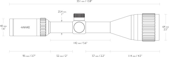 Приціл оптичний Hawke Vantage 3-9х50 AO сітка Mil Dot з підсвічуванням (14232)