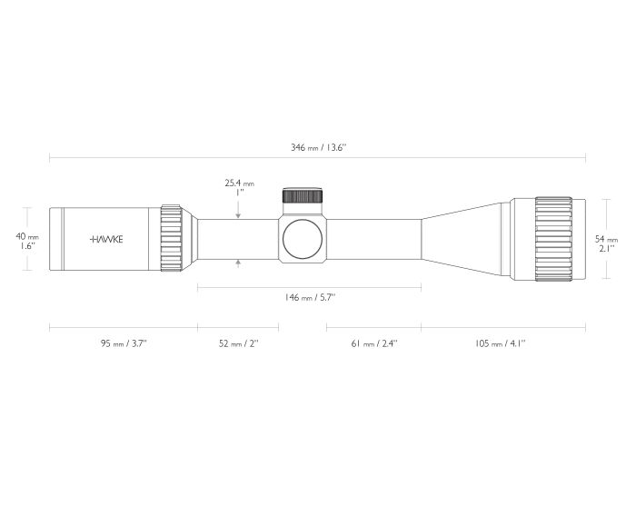 Приціл оптичний Hawke Vantage 4-12х40 AO сітка 17HMR 12х з підсвічуванням (14241)