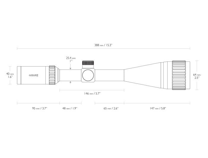 Приціл оптичний Hawke Vantage 4-16x50 AO сітка 17HMR 16х з підсвічуванням (14261)
