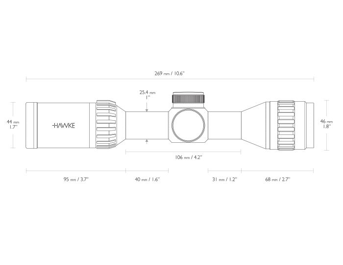Приціл оптичний Hawke Airmax 2-7х32 з сіткою AMX (13100)