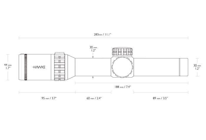 Приціл оптичний Hawke Frontier 30 1-6x24 cітка Circlel Dot з підсвічуванням (18401)