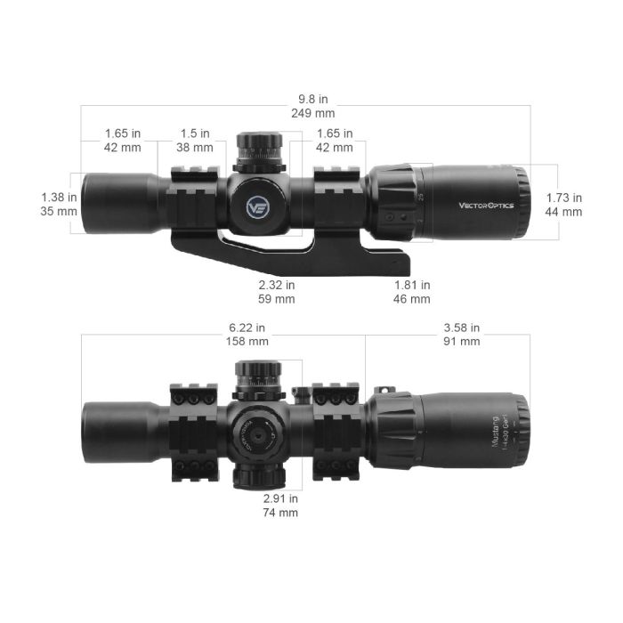Приціл оптичний Vector Optics MUSTANG GENII 1-4X30 (30 мм) Illum SFP