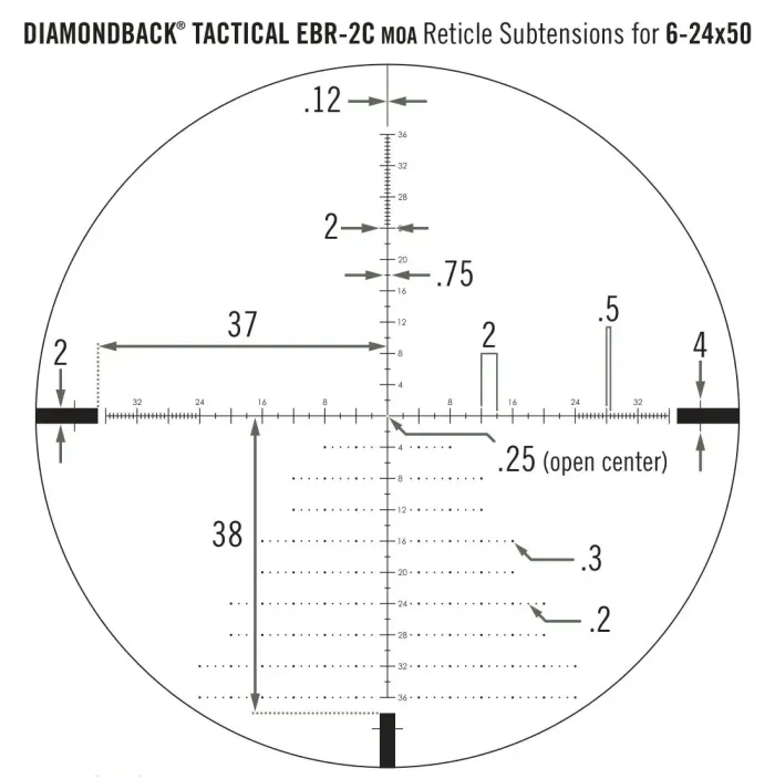 Приціл оптичний Vortex Diamondback Tactical FFP 6-24x50 EBR-2C MOA DBK-10028